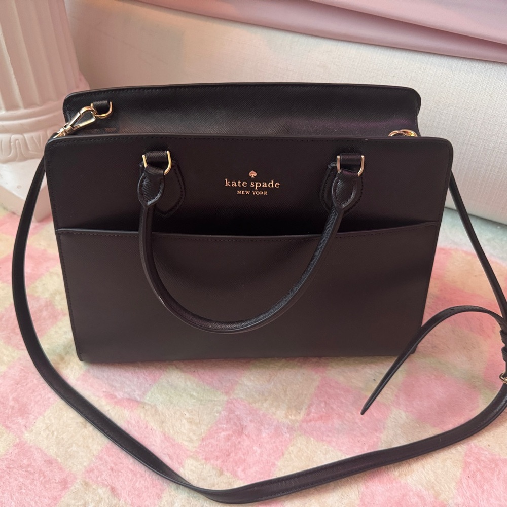 Kate Spade Black Leather Tote Bag